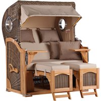 Strandkorb Düne Bullauge Teak PE Grey Dessin 510 von Mr. Deko