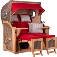 Strandkorb Düne Bullauge Teak PE Grey Dessin 585 von Mr. Deko