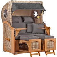 Strandkorb Düne Bullauge Teak PE Shell Dessin 551 von Mr. Deko