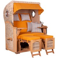 Strandkorb Düne Bullauge Teak PE Shell Dessin 586 von Mr. Deko