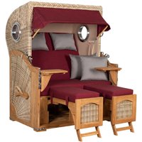 Strandkorb Düne Bullauge Teak PE Shell Dessin 594 von Mr. Deko