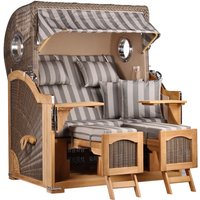 Strandkorb Düne Grande Bullauge Teak PE Grey Dessin 537 von Mr. Deko