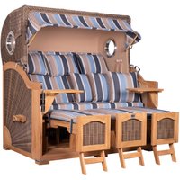 Strandkorb Düne Grande XXL Bullauge Teak PE grey Dessin 580 von Mr. Deko