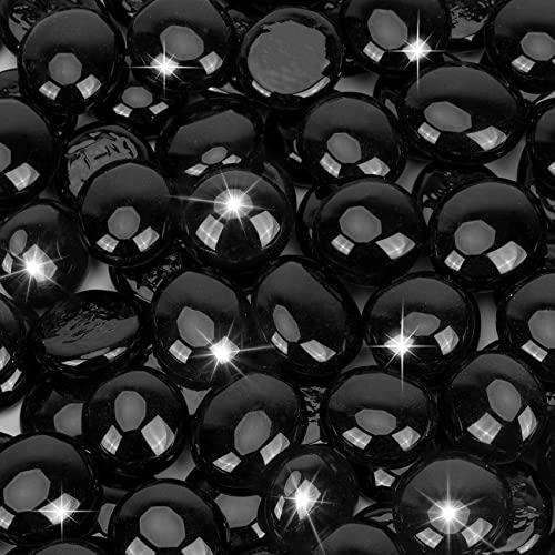 Mr. Fireglass Feuerglasperlen, 4,5 kg, 1,27 cm, reflektierend, rund, Feuerglastropfen für Kamin, Feuerstelle und Landschaftsbau, Hochglanz-Onyx-Schwarz von Mr. Fireglass