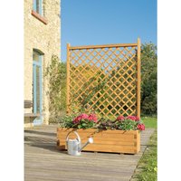 Mr. GARDENER Blumenkasten mit Rankgitter, BxH: 120 x 170 cm, honigbraun, Holz - beige von Mr. GARDENER