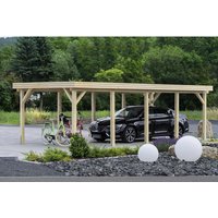 Mr. GARDENER Einzelcarport »Modern 2«, Außenmaß BxT: 360 x 760 cm, braun, Holzart: Fichte - beige von Mr. GARDENER