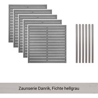 Mr. GARDENER Zaunset »Danrik«, 11er Set: 5 Grundelemente, 6 Pfosten, Fichte, lasiert - grau von Mr. GARDENER