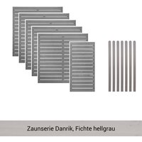 Mr. GARDENER Zaunset »Danrik«, 13er Set: 6 Grundelemente, 7 Pfosten, Fichte, lasiert - grau von Mr. GARDENER