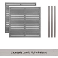 Mr. GARDENER Zaunset »Danrik«, 5er Set: 2 Grundelemente, 3 Pfosten, Fichte, lasiert - grau von Mr. GARDENER
