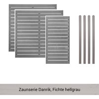 Mr. GARDENER Zaunset »Danrik«, 7er Set: 3 Grundelemente, 4 Pfosten, Fichte, lasiert - grau von Mr. GARDENER