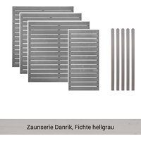 Mr. GARDENER Zaunset »Danrik«, 9er Set: 4 Grundelemente, 5 Pfosten, Fichte, lasiert - grau von Mr. GARDENER