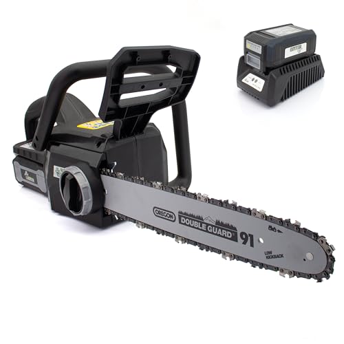 Mr. Gardener - 40V Akku Kettensäge bürstenlose Motorsäge "4035-2 Li" - inkl. 2,5 Ah Li-Ionen Akku und Ladegerät - 35 cm Schnittlänge - 9 m/s Kettengeschwindigkeit - automatisches Öl-System - 4,5 kg von Mr. Gardener