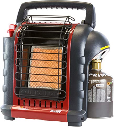 Mr. Heater Portable Buddy Gasheizung inkl. Adapter für Gaskartuschen mit 7/16-Gewinde, mit einer Kartusche Wintergas (450g), bis zu 2,4kW Leistung, Outdoor-/Campingheizung von Mr. Heater