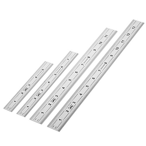 Mr. Stift – Mechinist Lineal, 4 Stück - Edelstahl, 15,2 cm, 8 Zoll, 1/64 Zoll und mm Skalierung von Mr. Pen