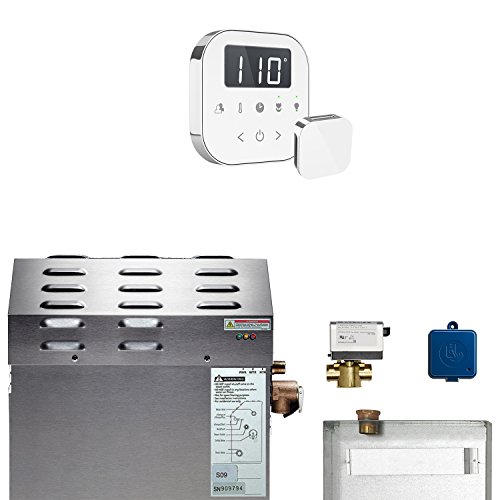 Mr.Steam eSeries MS400EC1 Dampfgenerator mit AirTempo White Control in poliertem Chrom, AutoFlush, SteamLinx und Kondensationspfanne (max. 257 Kubikfuß) von Mr. Steam