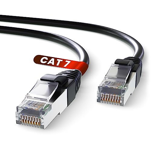Mr. Tronic 10m Ethernet Netzwerkkabel Cat 7, LAN Netzwerkkabel mit RJ45 Anschlüssen Für Schnelle & Zuverlässige Internetverbindung, AWG24 Patchkabel Cat 7 | 10 Gbps SFTP CCA (10 Meter, Schwarz) von Mr. Tronic