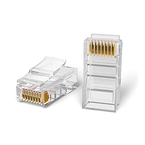 Mr. Tronic Cat5E Rj45 Stecker | 100 Rj45 Crimpstecker Cat 5E - Rj45 Netzwerkstecker Cat 5E Für Ethernet Patchkabel, Lan Kabel | 8P8C Rj45 Stecker (100er Pack, Cat5E UTP) von Mr. Tronic