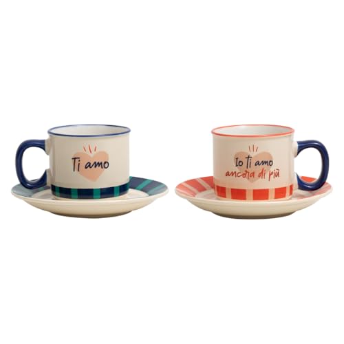 Mr. Wonderful - 2er Set Espressotassen für echte Liebe - 2er Set Espressotassen aus Keramik - Fassungsvermögen: 90 ml Mr. Wonderful - 2er Set Espressotassen für echte Liebe - 2er Set Espressotassen aus Keramik - Fassungsvermögen: 90 ml von Mr. Wonderful