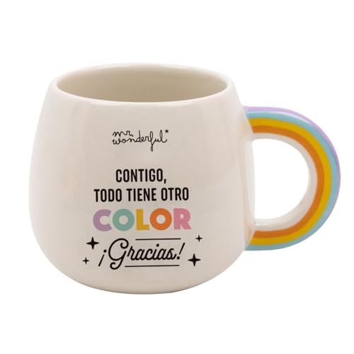 Mr. Wonderful Tasse, 3D, Regenbogen-Contigo, alles hat eine andere Farbe. Danke, mehrfarbig (2505010474W0ESP) von Mr. Wonderful