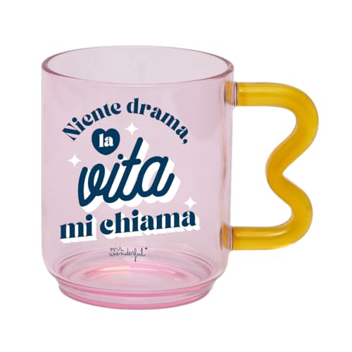 Mr. Wonderful WOA2413649IT Mr.Wonderful-Tasse-Kein Drama, das Leben Ruft mich, Glas von Mr. Wonderful