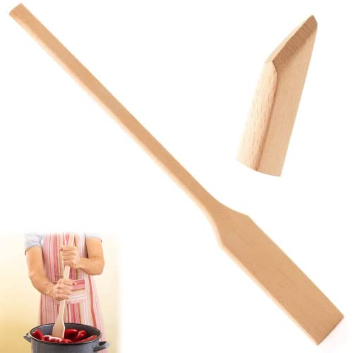 MR. WOODWARE Extra langer Holzspatel – 60 cm großer Rührpaddel-Löffel aus Buchenholz zum Kochen, Mixen, Brauen in großen Suppentöpfen – Küchenutensilien, lange Griffe flache Rührpaddel von Mr. Woodware