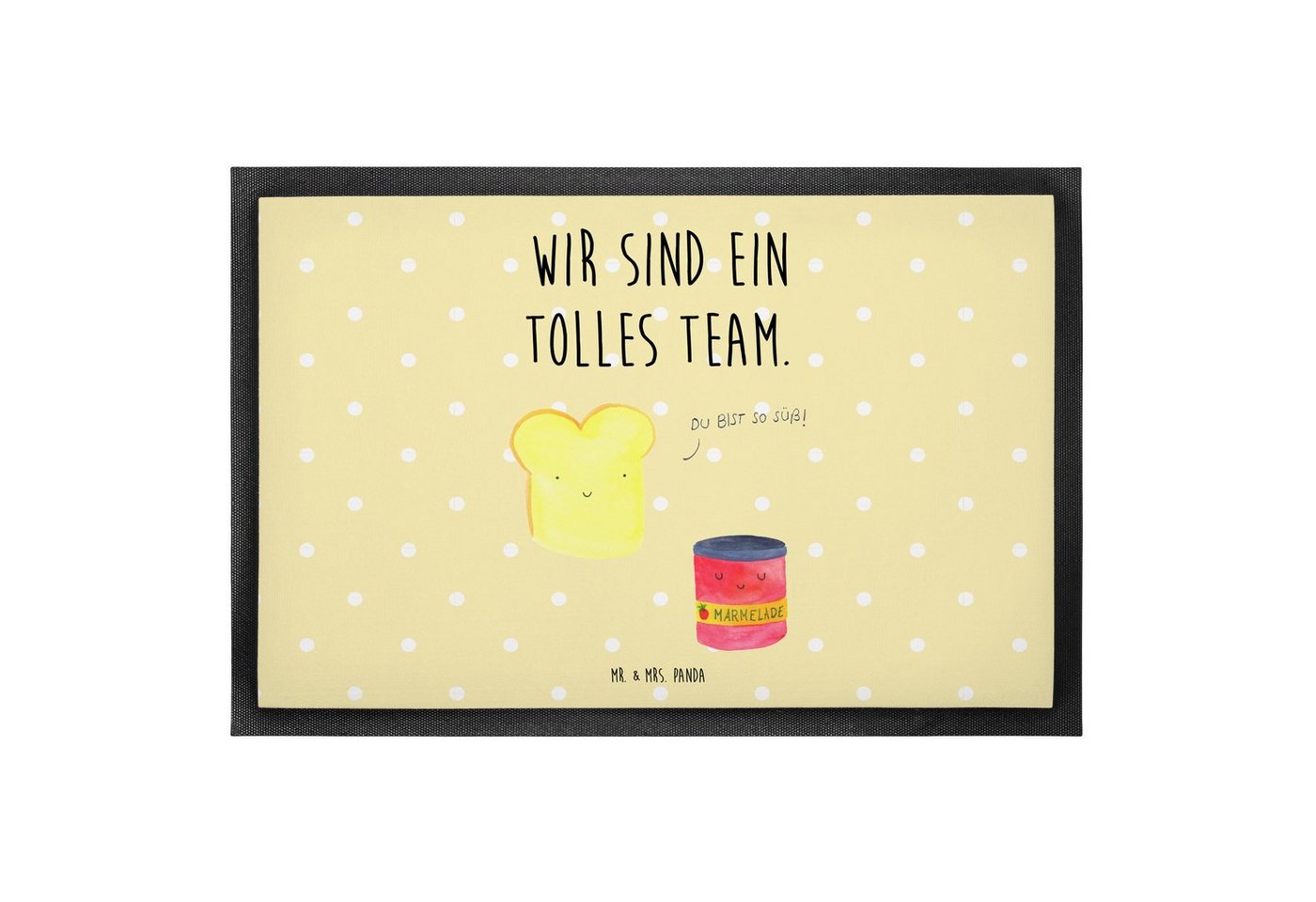 Fußmatte 60 x 90 cm Toast Marmelade - Gelb Pastell - Geschenk, Gute Laune, Küc, Mr. & Mrs. Panda, Höhe: 0.3 mm, Attraktives Design von Mr. & Mrs. Panda