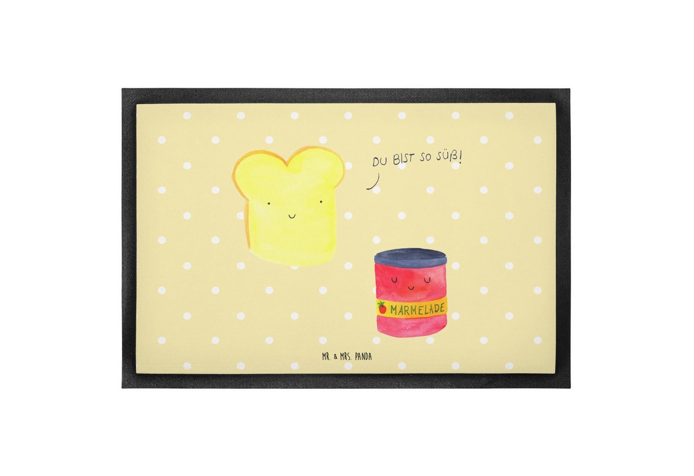 Fußmatte 50 x 75 cm Toast & Marmelade - Gelb Pastell - Geschenk, Tiermotive, S, Mr. & Mrs. Panda, Höhe: 0 mm von Mr. & Mrs. Panda
