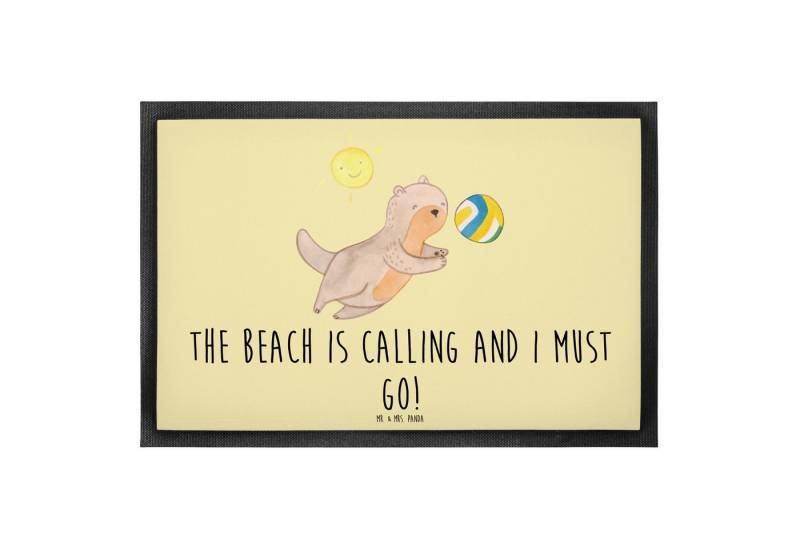 Mr. & Mrs. Panda Fußmatte 60 x 90 cm Sommer Meer Strand - Gelb Pastell - Geschenk, Sommer Gefüh, Robust & Dekorativ von Mr. & Mrs. Panda