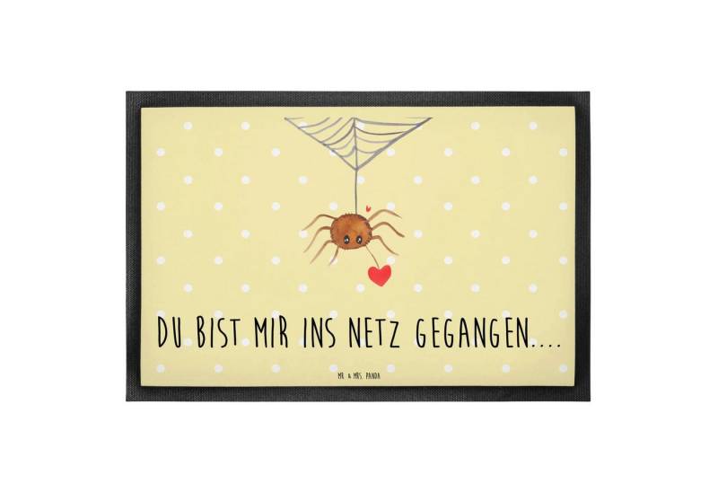 Mr. & Mrs. Panda Fußmatte Spinne Agathe Liebe 60 x 90 cm - Gelb Pastell - Geschenk, Matte, Schm, Höhe: 60 mm, Isolierende Eigenschaften von Mr. & Mrs. Panda