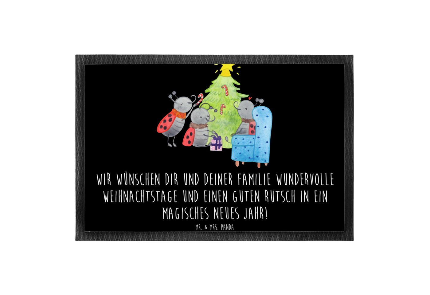 Fußmatte 50 x 75 cm Weihnachten Smörle - Schwarz - Geschenk, Winter, Türmatte, Mr. & Mrs. Panda, Höhe: 0.3 mm, Liebevoller Empfang von Mr. & Mrs. Panda