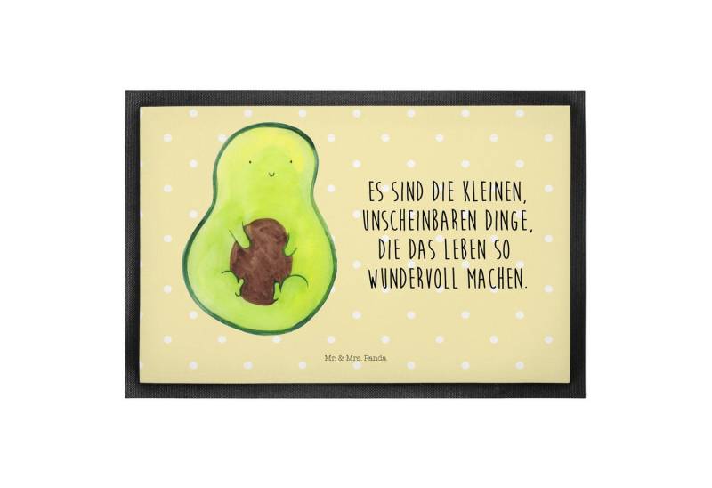 Mr. & Mrs. Panda Fußmatte Avocado mit Kern - Gelb Pastell - Geschenk, Schmutzfänger, Avocadoker, Höhe: 0.5 mm von Mr. & Mrs. Panda