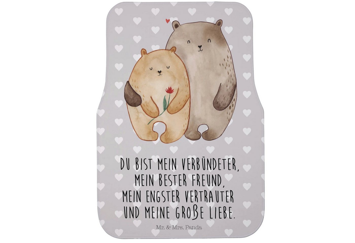 Mr. & Mrs. Panda Fußmatte Bären Liebe - Grau Pastell - Geschenk, Autoteppich, Blume, Stoffmatte, Höhe: 63 mm, Stilvolle Designs Mr. & Mrs. Panda Fußmatte Bären Liebe - Grau Pastell - Geschenk, Autoteppich, Blume, Stoffmatte, Höhe: 63 mm, Stilvolle Designs von Mr. & Mrs. Panda