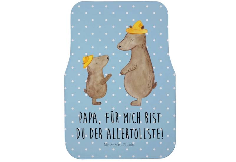 Mr. & Mrs. Panda Fußmatte Bären mit Hut - Blau Pastell - Geschenk, Oma, Vatertag, Bruder, Kinde, Höhe: 63 mm, Sicherer Halt von Mr. & Mrs. Panda