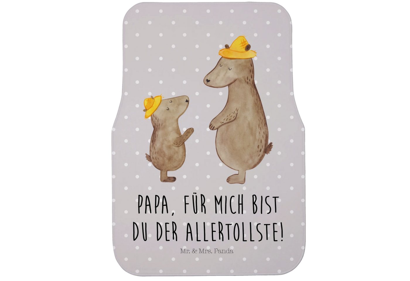 Mr. & Mrs. Panda Fußmatte Bären mit Hut - Grau Pastell - Geschenk, Schwester, Paps, Auto Fußmat, Höhe: 63 mm, Kreative Gestaltung Mr. & Mrs. Panda Fußmatte Bären mit Hut - Grau Pastell - Geschenk, Schwester, Paps, Auto Fußmat, Höhe: 63 mm, Kreative Gestaltung von Mr. & Mrs. Panda