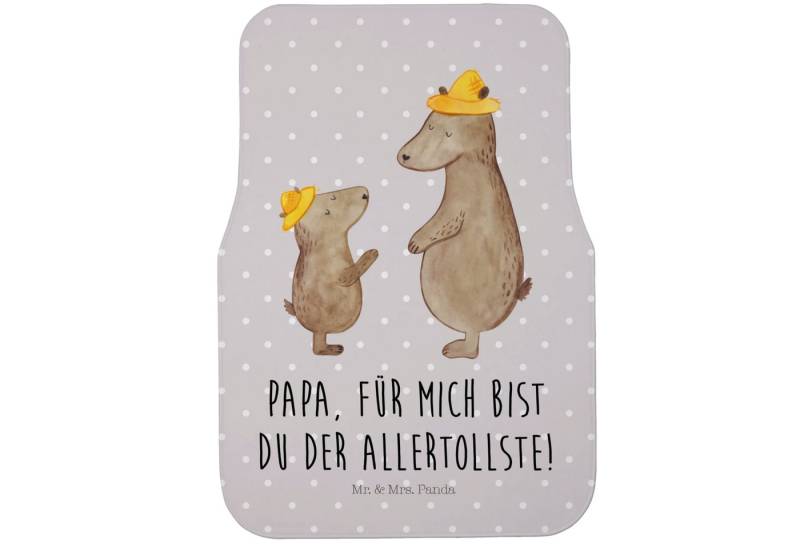 Mr. & Mrs. Panda Fußmatte Bären mit Hut - Grau Pastell - Geschenk, Schwester, Paps, Auto Fußmat, Höhe: 63 mm, Kreative Gestaltung von Mr. & Mrs. Panda