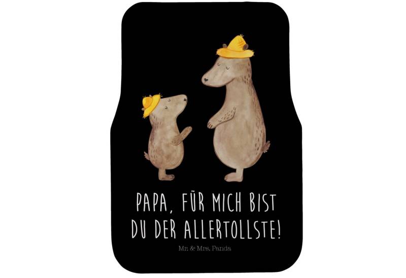 Mr. & Mrs. Panda Fußmatte Bären mit Hut - Schwarz - Geschenk, bester Vater, Stoffmatte Auto, Fa, Höhe: 63 mm, Komfortable Nutzung von Mr. & Mrs. Panda