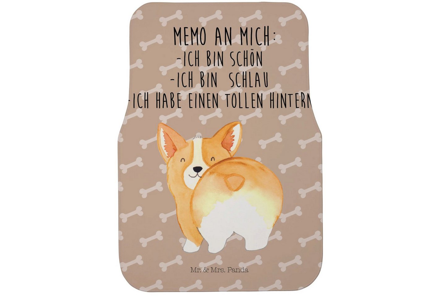 Mr. & Mrs. Panda Fußmatte Corgi Po - Hundeglück - Geschenk, Stoffmatte Auto, Hundemotiv, Hundeb, Höhe: 63 mm, Einzigartige Designs Mr. & Mrs. Panda Fußmatte Corgi Po - Hundeglück - Geschenk, Stoffmatte Auto, Hundemotiv, Hundeb, Höhe: 63 mm, Einzigartige Designs von Mr. & Mrs. Panda