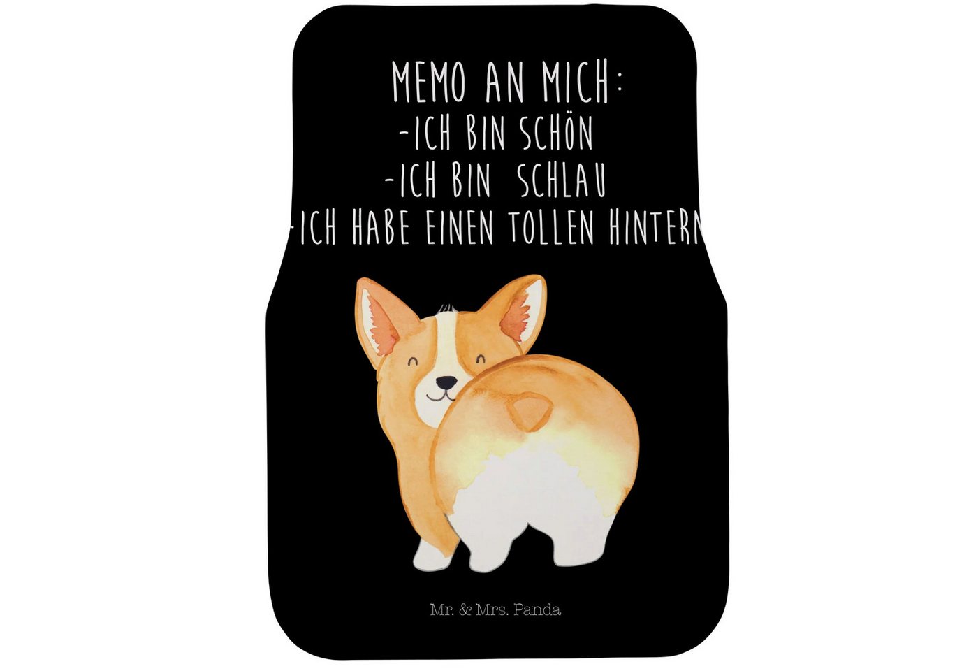 Mr. & Mrs. Panda Fußmatte Corgi Po - Schwarz - Geschenk, Fußmatte Passgenau Auto, Schmutzfangma, Höhe: 63 mm, Sicherer Halt Mr. & Mrs. Panda Fußmatte Corgi Po - Schwarz - Geschenk, Fußmatte Passgenau Auto, Schmutzfangma, Höhe: 63 mm, Sicherer Halt von Mr. & Mrs. Panda