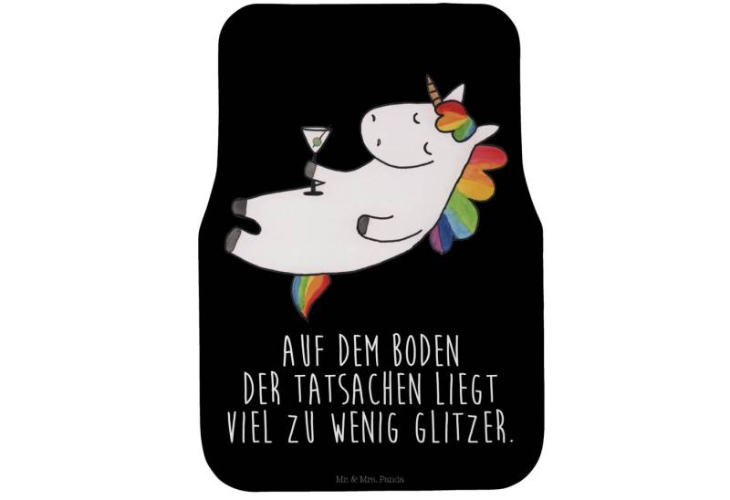 Mr. & Mrs. Panda Fußmatte Einhorn Cocktail - Schwarz - Geschenk, Rum, Stoffmatte Auto, Fußraumm, Höhe: 63 mm, Sicherer Halt von Mr. & Mrs. Panda