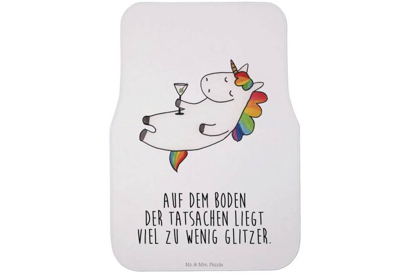 Mr. & Mrs. Panda Fußmatte Einhorn Cocktail - Weiß - Geschenk, Unicorn, PKW Fußmatte, Einhorn De, Höhe: 63 mm, Sicherer Halt von Mr. & Mrs. Panda