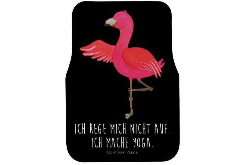 Mr. & Mrs. Panda Fußmatte Flamingo Yoga - Schwarz - Geschenk, Yoga-Übung, Baum, Fußmatte Auto U, Höhe: 63 mm, Einzigartige Designs von Mr. & Mrs. Panda