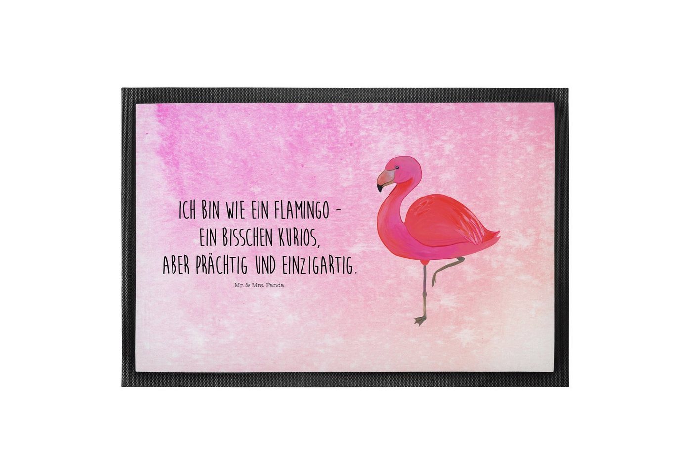 Fußmatte Flamingo classic - Aquarell Pink - Geschenk, Matte, rosa, Spruch, ein, Mr. & Mrs. Panda, Höhe: 0.6 mm von Mr. & Mrs. Panda