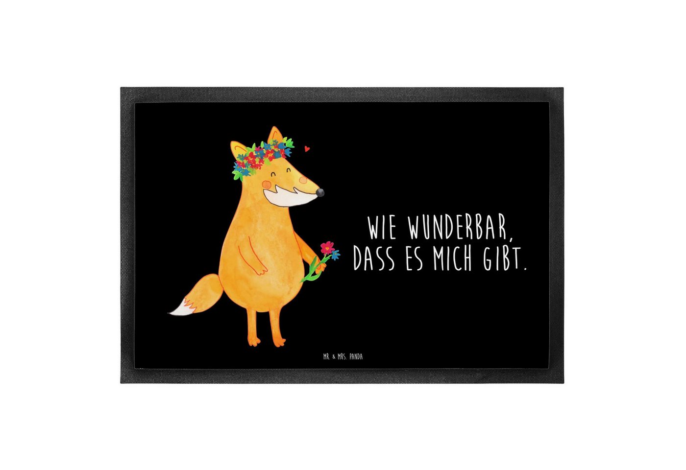 Mr. & Mrs. Panda Fußmatte Fuchs Blumen 40 x 60 cm - Schwarz - Geschenk, Füchse, Selbstliebe, Sc, Höhe: 40 mm, Eingangsfreude Mr. & Mrs. Panda Fußmatte Fuchs Blumen 40 x 60 cm - Schwarz - Geschenk, Füchse, Selbstliebe, Sc, Höhe: 40 mm, Eingangsfreude von Mr. & Mrs. Panda