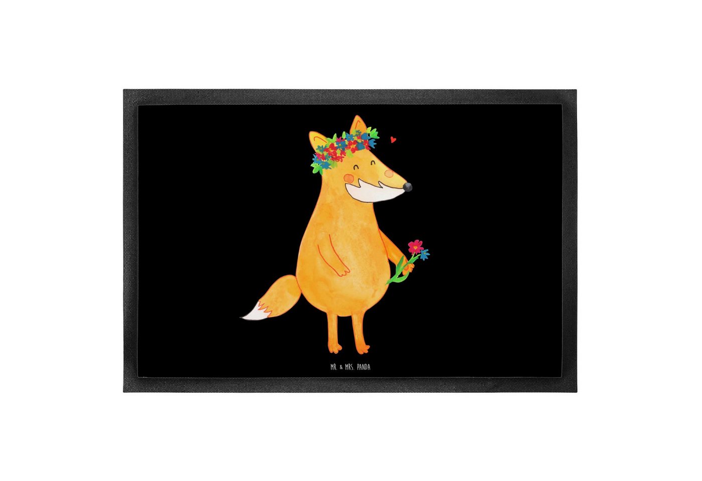 Mr. & Mrs. Panda Fußmatte Fuchs Blumen 50 x 75 cm - Schwarz - Geschenk, Selbstliebe, kranz, Fus, Höhe: 50 mm, Rutschfest Mr. & Mrs. Panda Fußmatte Fuchs Blumen 50 x 75 cm - Schwarz - Geschenk, Selbstliebe, kranz, Fus, Höhe: 50 mm, Rutschfest von Mr. & Mrs. Panda