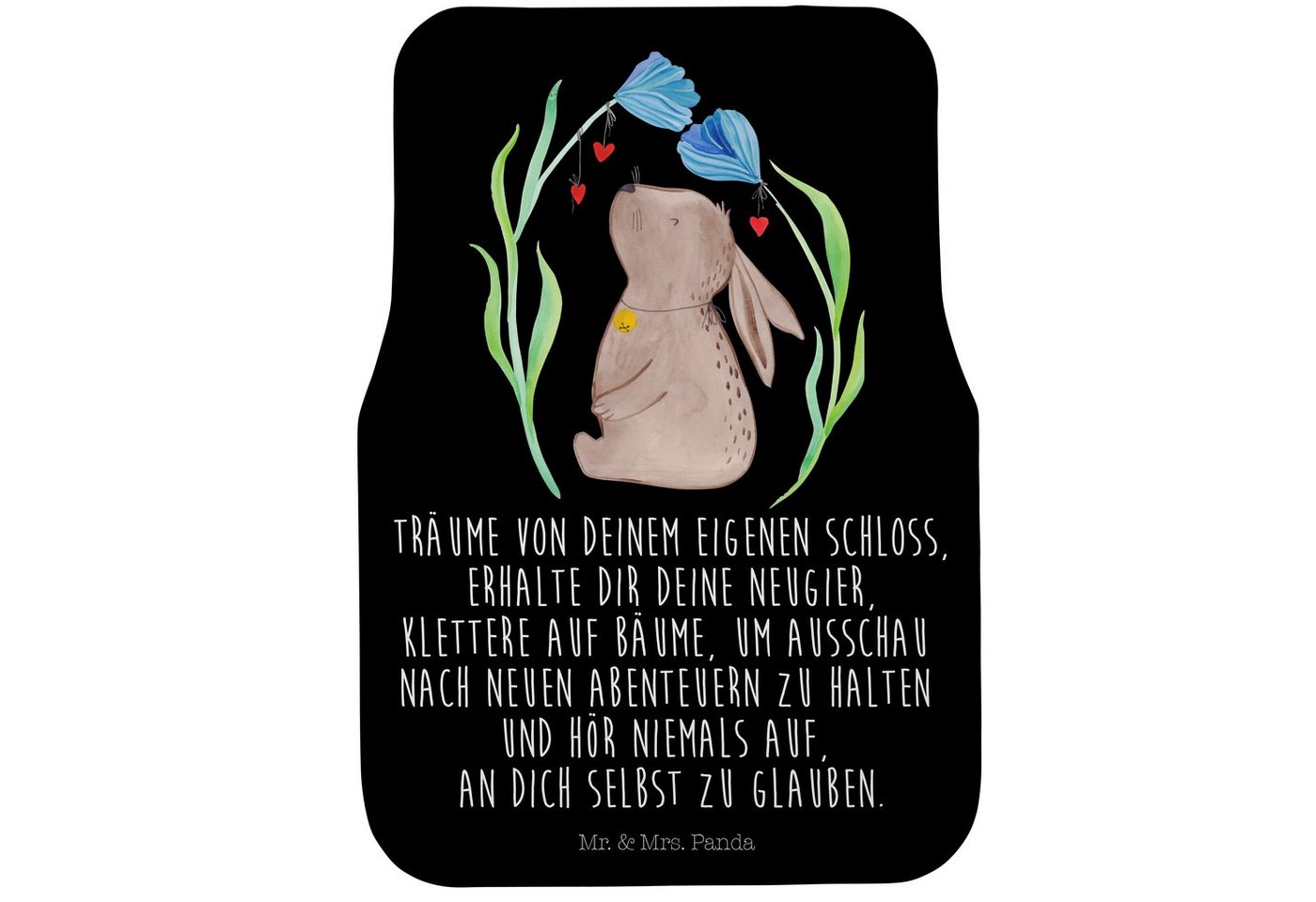 Mr. & Mrs. Panda Fußmatte Hase Blume, Fahrer Autofußmatte, Schwarz, Kfz Fußmatte, Geburtstag, K, Höhe: 63 mm Mr. & Mrs. Panda Fußmatte Hase Blume, Fahrer Autofußmatte, Schwarz, Kfz Fußmatte, Geburtstag, K, Höhe: 63 mm von Mr. & Mrs. Panda
