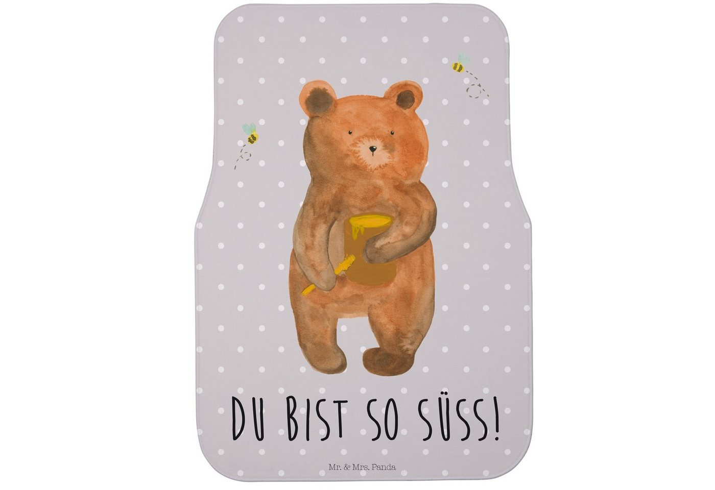 Mr. & Mrs. Panda Fußmatte Bär Honig, Fahrer Autofußmatte, Grau Pastell, Fußmatte Auto Universal, Höhe: 63 mm Mr. & Mrs. Panda Fußmatte Bär Honig, Fahrer Autofußmatte, Grau Pastell, Fußmatte Auto Universal, Höhe: 63 mm von Mr. & Mrs. Panda