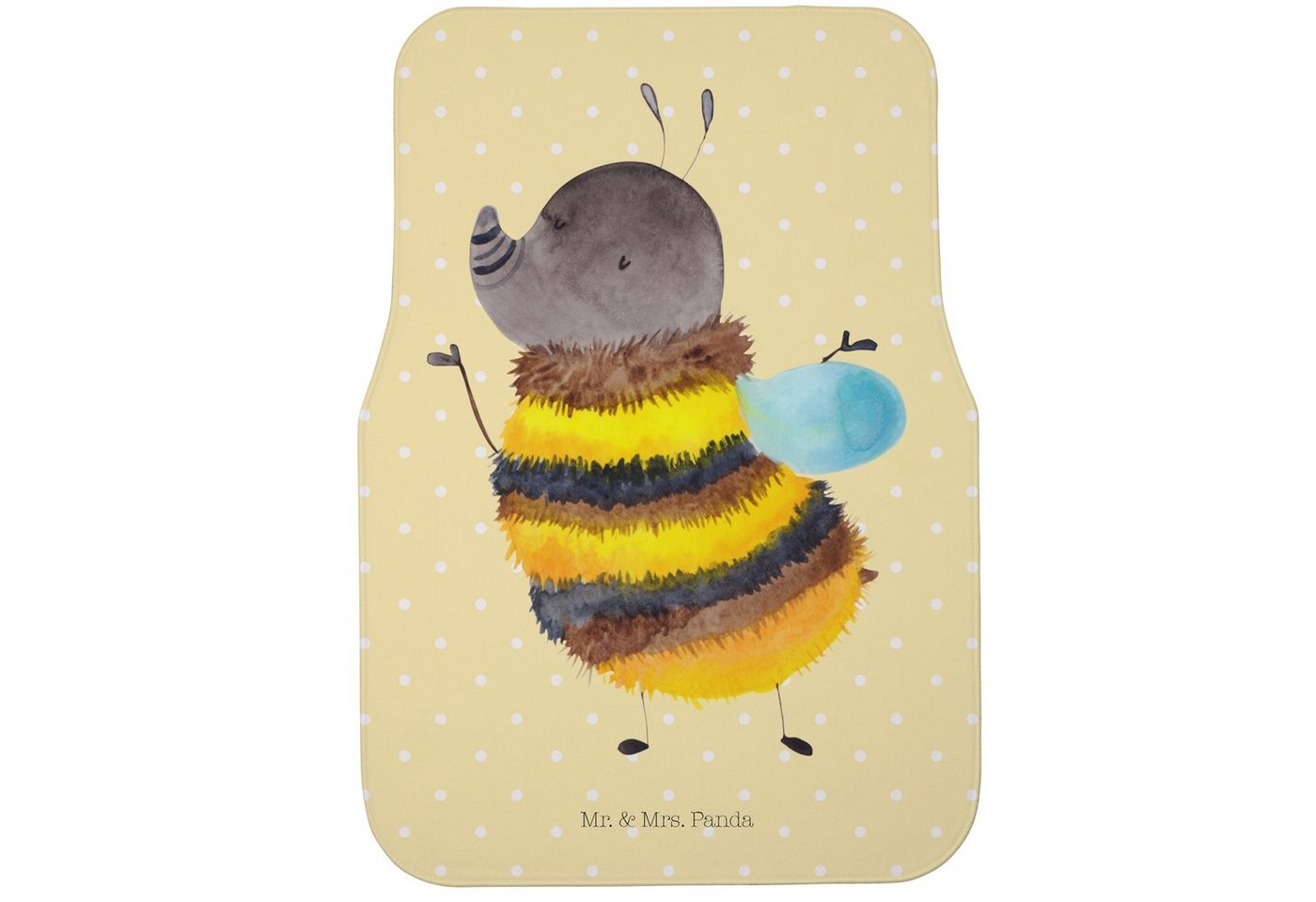 Fußmatte Hummel flauschig - Gelb Pastell - Geschenk, Natur, lustige Sprüche, F, Mr. & Mrs. Panda, Höhe: 0.5 mm von Mr. & Mrs. Panda