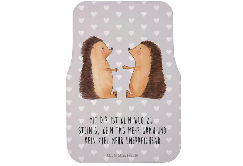 Mr. & Mrs. Panda Fußmatte Igel Liebe - Grau Pastell - Geschenk, Hochzeitstag, Verlobung, Heirat, Höhe: 63 mm, Kreative Gestaltung von Mr. & Mrs. Panda