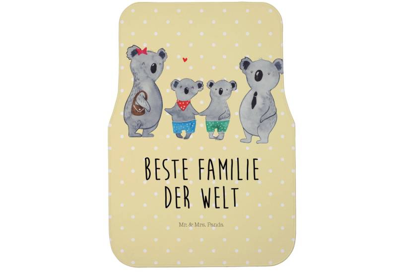 Fußmatte Koala Familie zwei - Gelb Pastell - Geschenk, Lieblingsfamilie, Fußma, Mr. & Mrs. Panda, Höhe: 0.5 mm von Mr. & Mrs. Panda