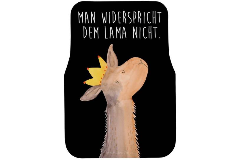 Mr. & Mrs. Panda Fußmatte Lamakopf König - Schwarz - Geschenk, Auto Fußmatte, Innenmatte Fahrze, Höhe: 63 mm, Sicherer Halt von Mr. & Mrs. Panda